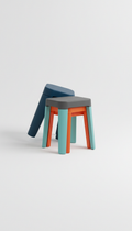Stackable Resin Stool in Tangerine