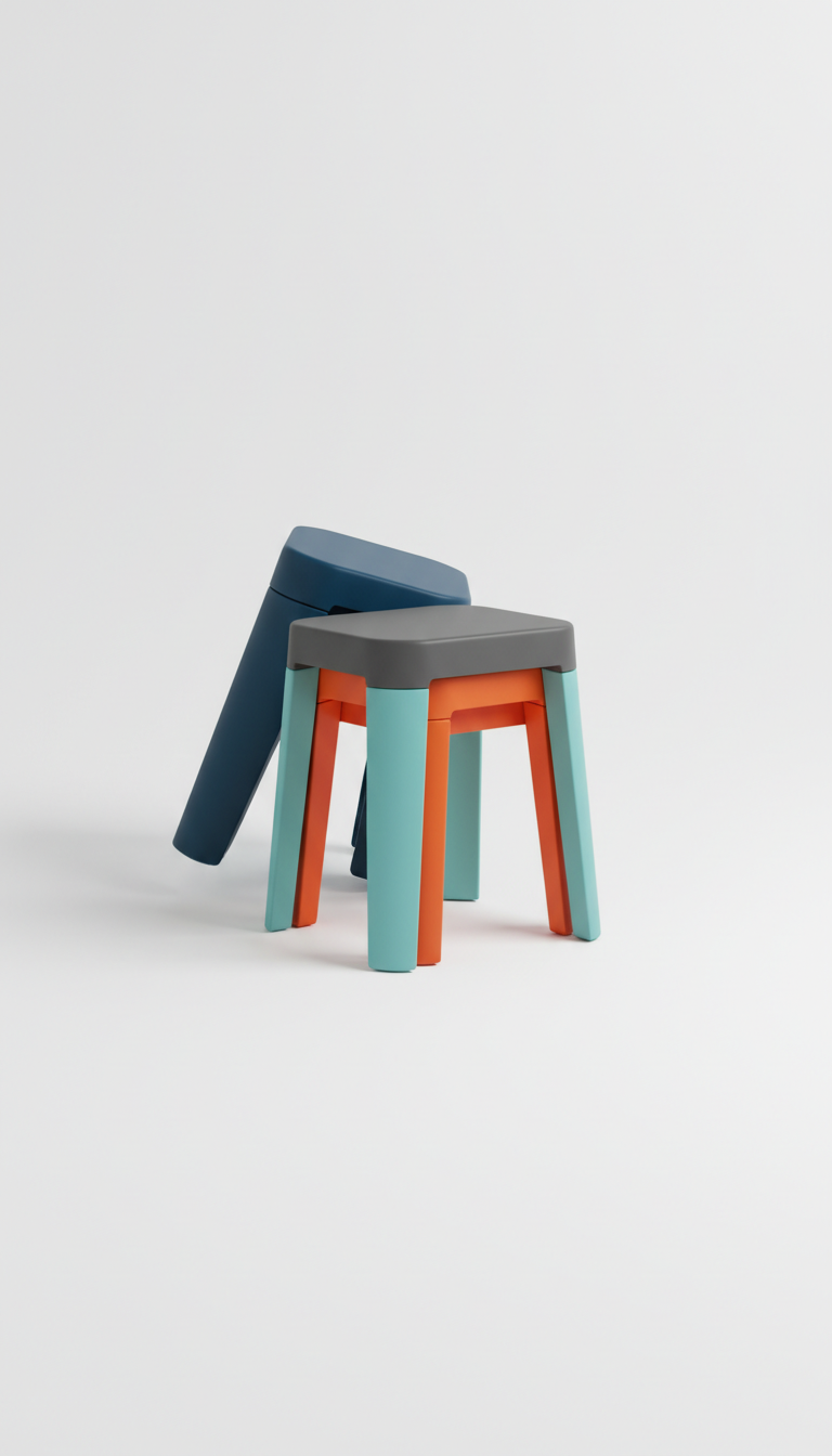 Stackable Resin Stool in Tangerine