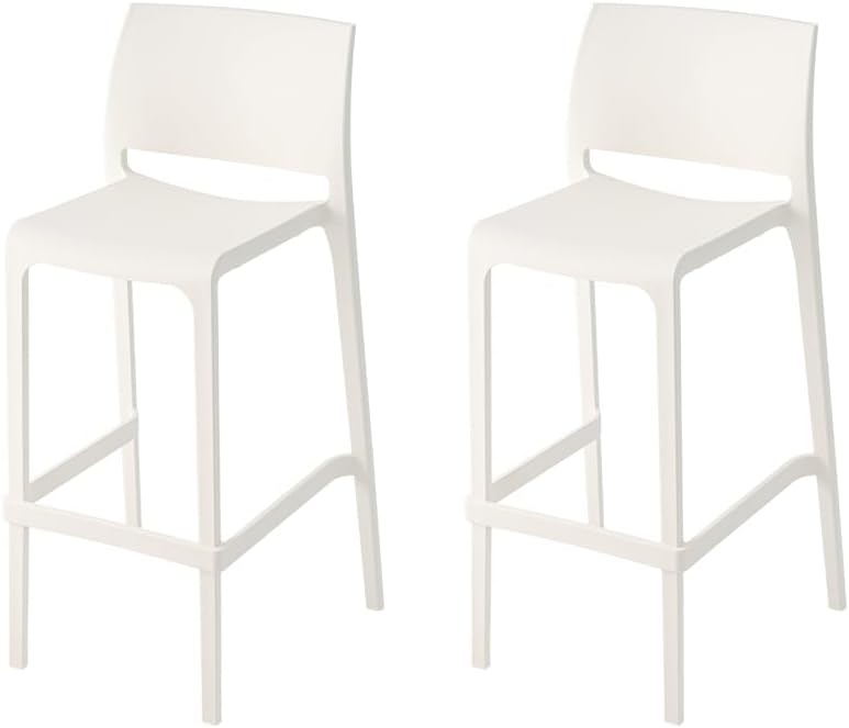White Stackable Modern Height Bar Stools