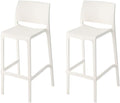 White Stackable Modern Height Bar Stools