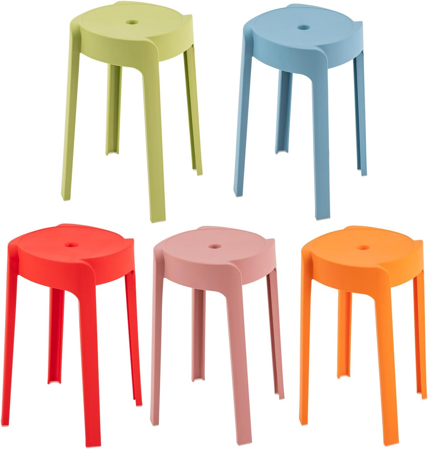 Multicolored Stackable Decorative Plastic Stools