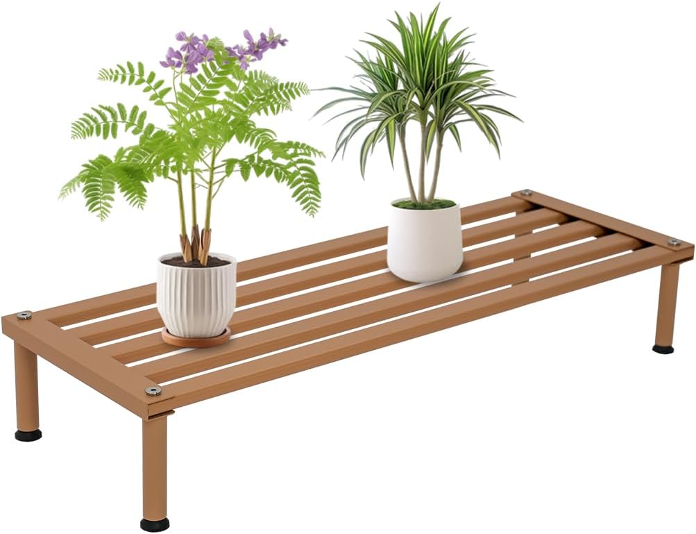 Wood Tone Aluminum Rustproof Plant Display Stand