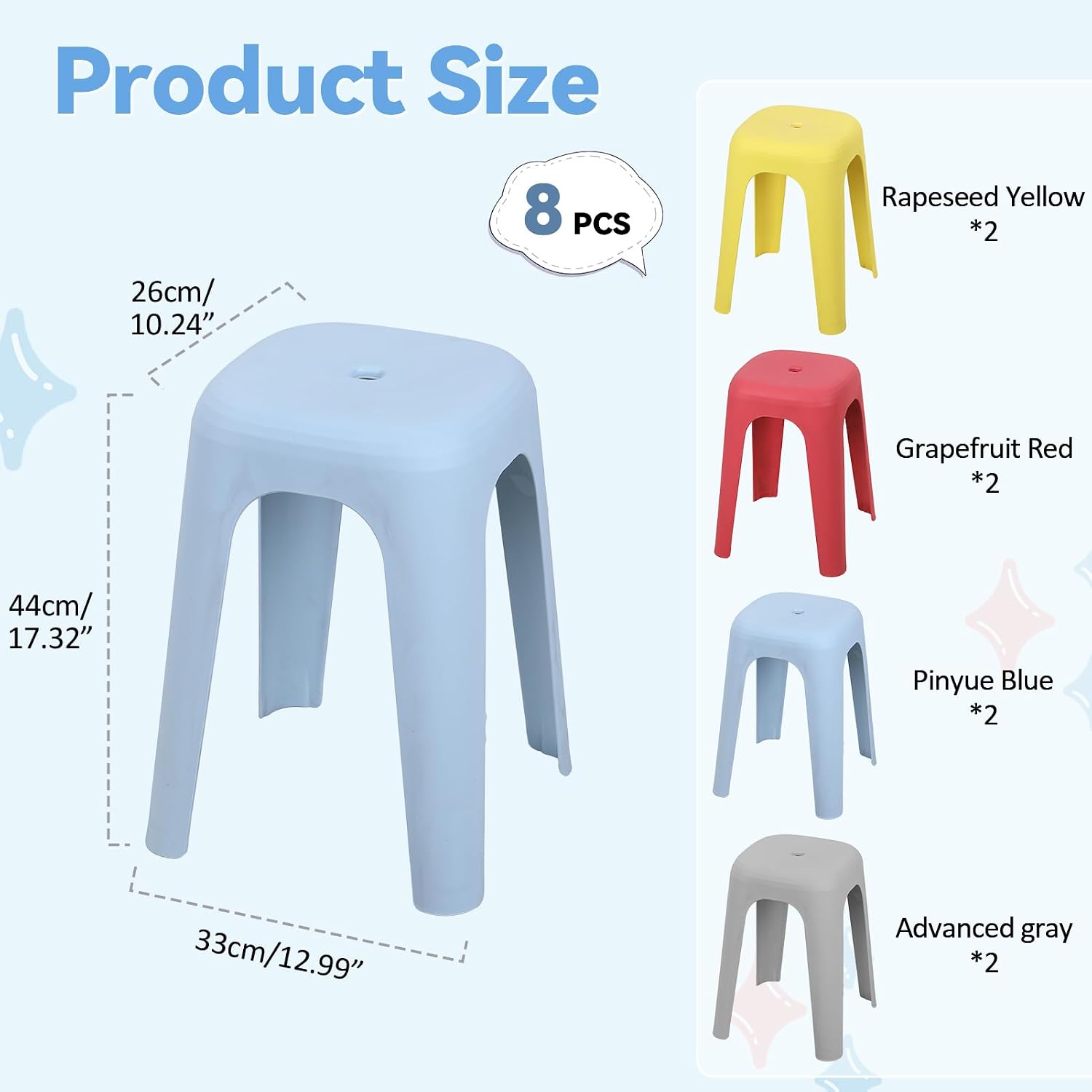 Heavy Duty Stackable Nesting Plastic Stools
