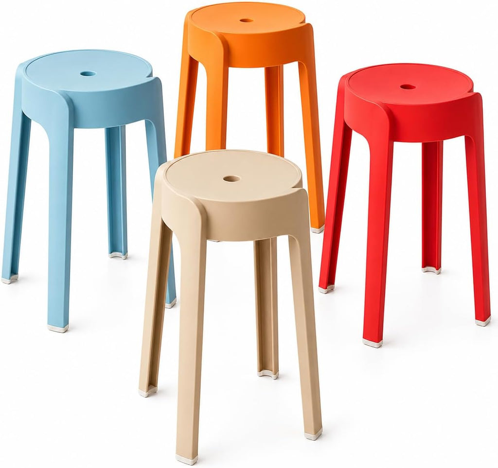 Round Seat Stackable Plastic Kids Stools