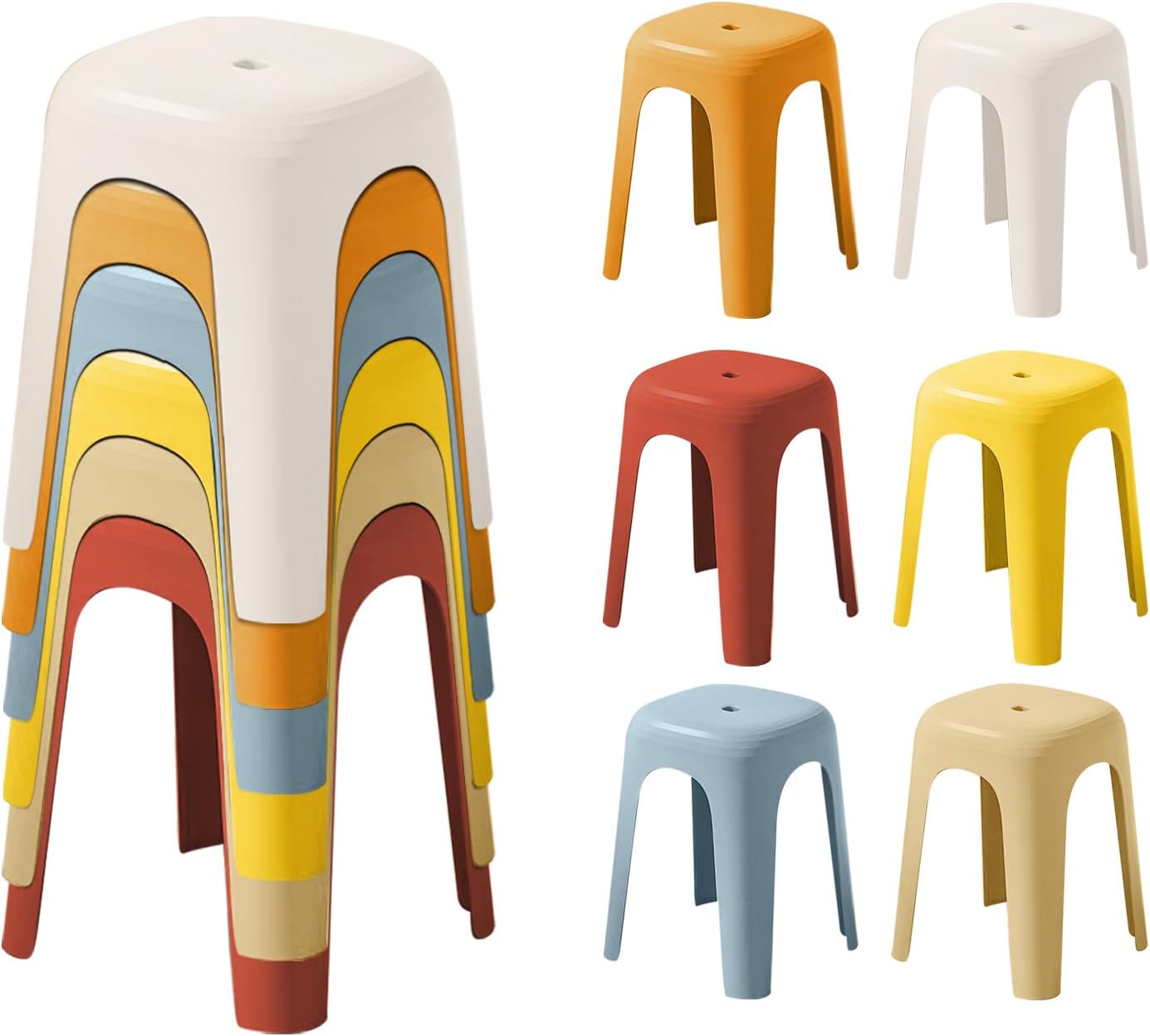 Colorful Stackable Nesting Plastic Student Stools