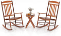 Poplar Wood Rocking Bistro Patio Furniture Set