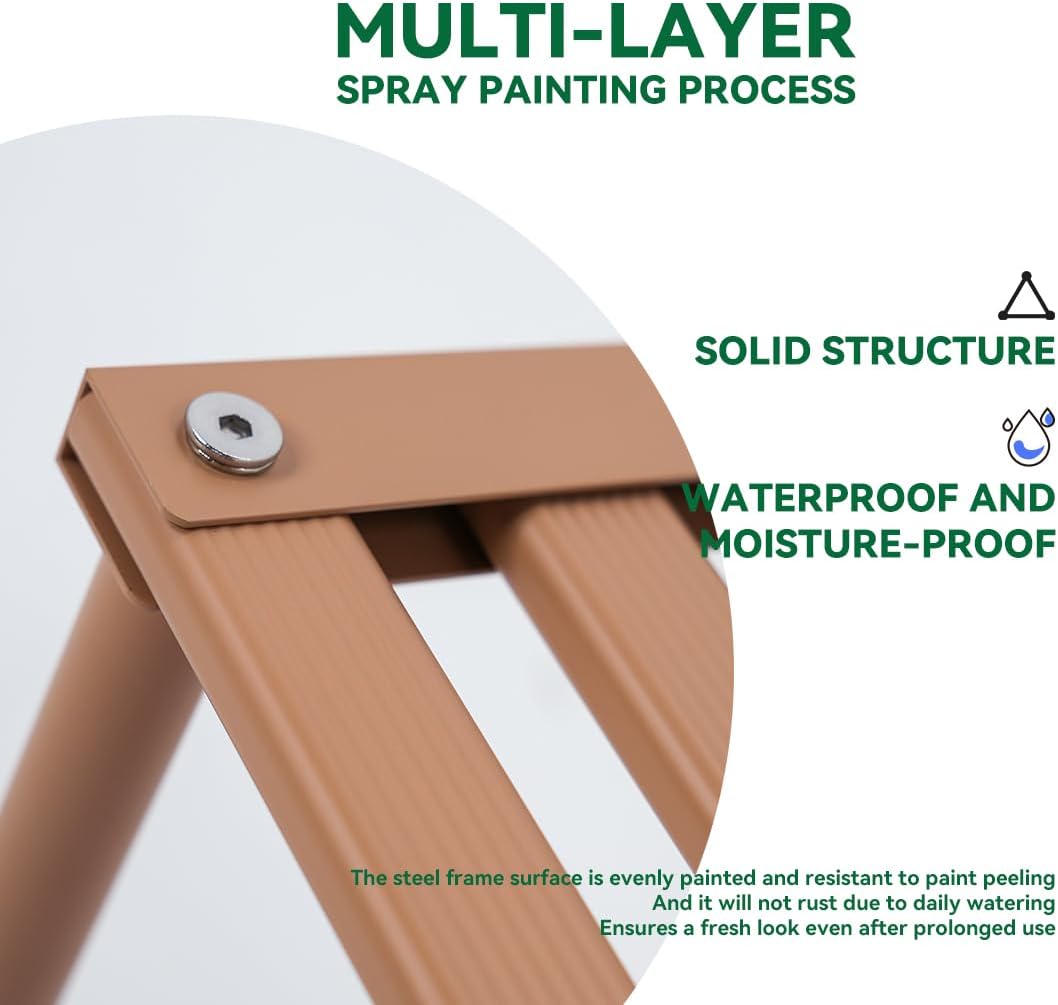 Wood Tone Aluminum Rustproof Plant Display Stand