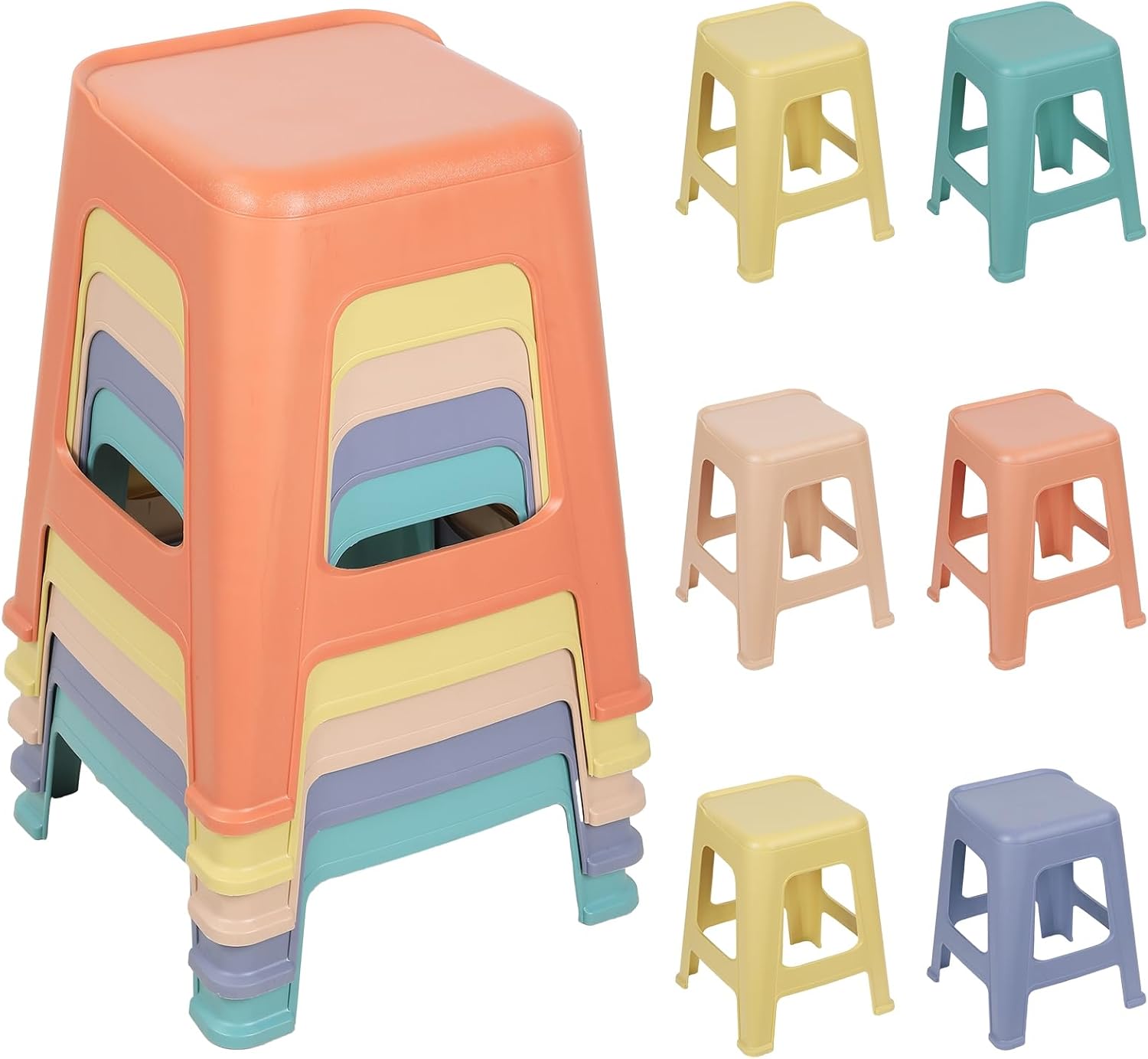 Colorful Heavy Duty Stackable Plastic Stools