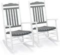 Grey White Solid Wood Outdoor Rocking Chairs