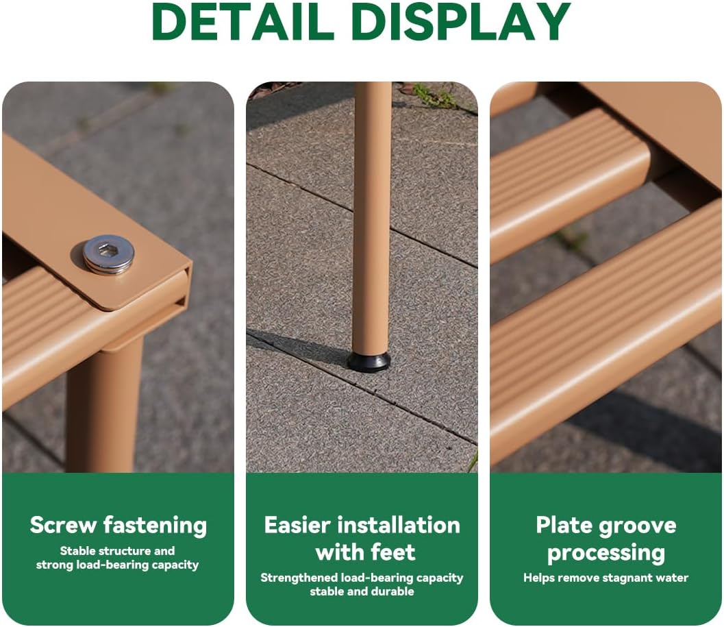 Wood Tone Aluminum Rustproof Plant Display Stand