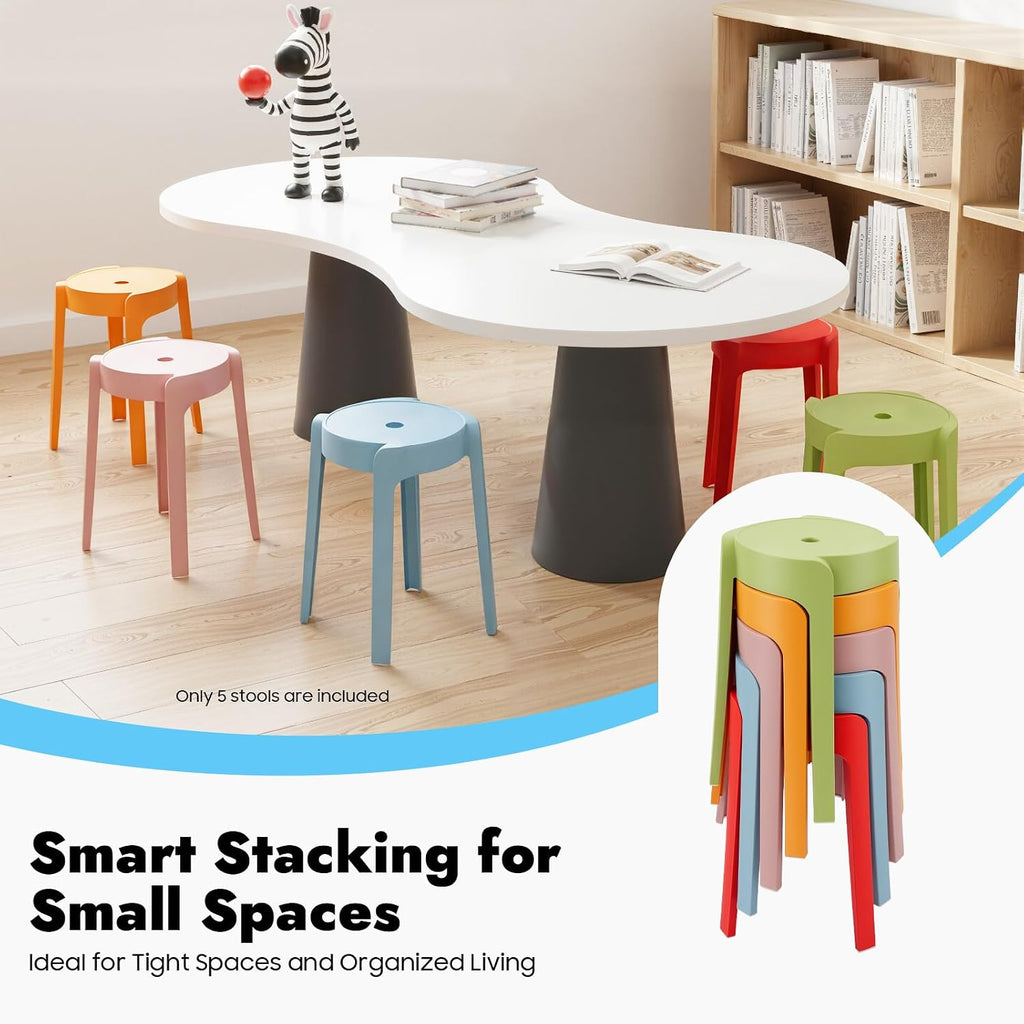 Portable Nesting Stackable Plastic Round Stools