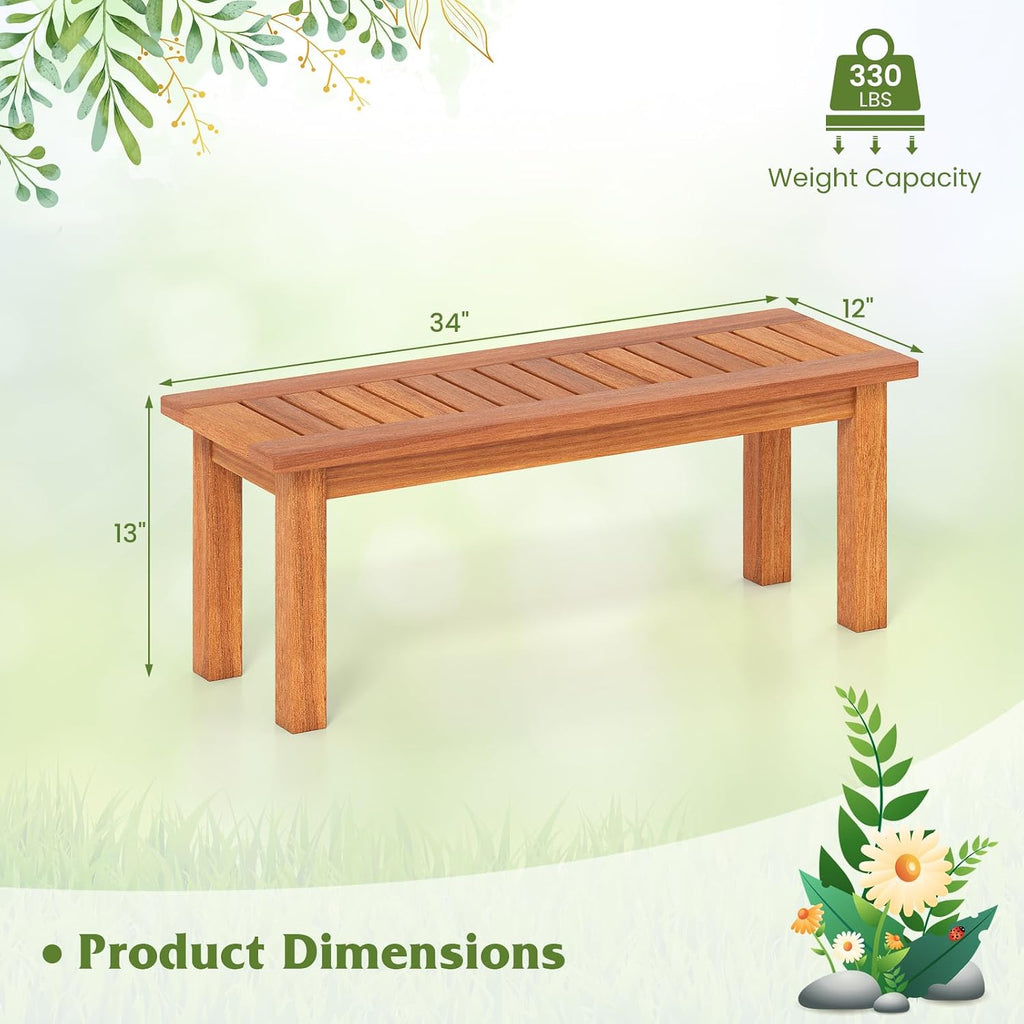 Rustic Teak Finish Solid Wood Plant Stand