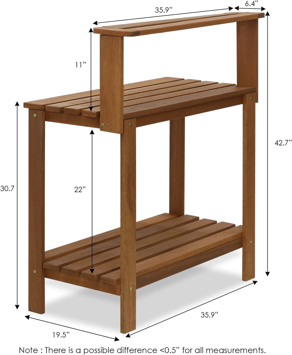Natural Hardwood Outdoor Potting Work Bench