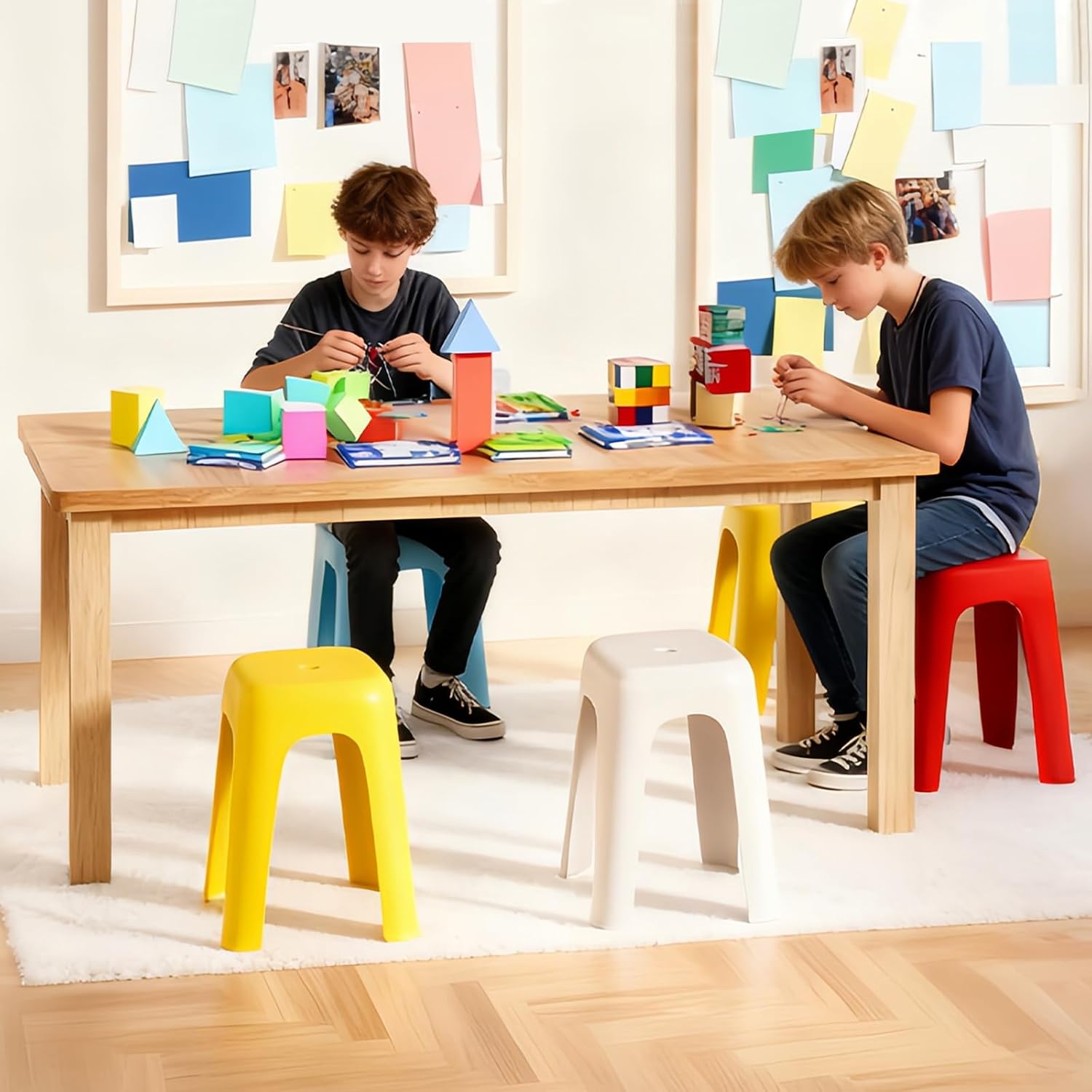 Colorful Stackable Nesting Plastic Student Stools