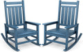 Blue HDPE Oversized Patio Rocking Chairs