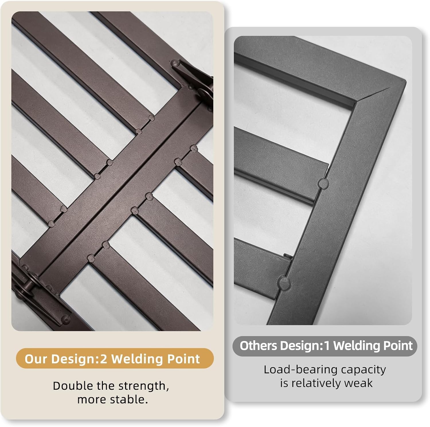 Two Tier Foldable Metal Plant Display Shelf
