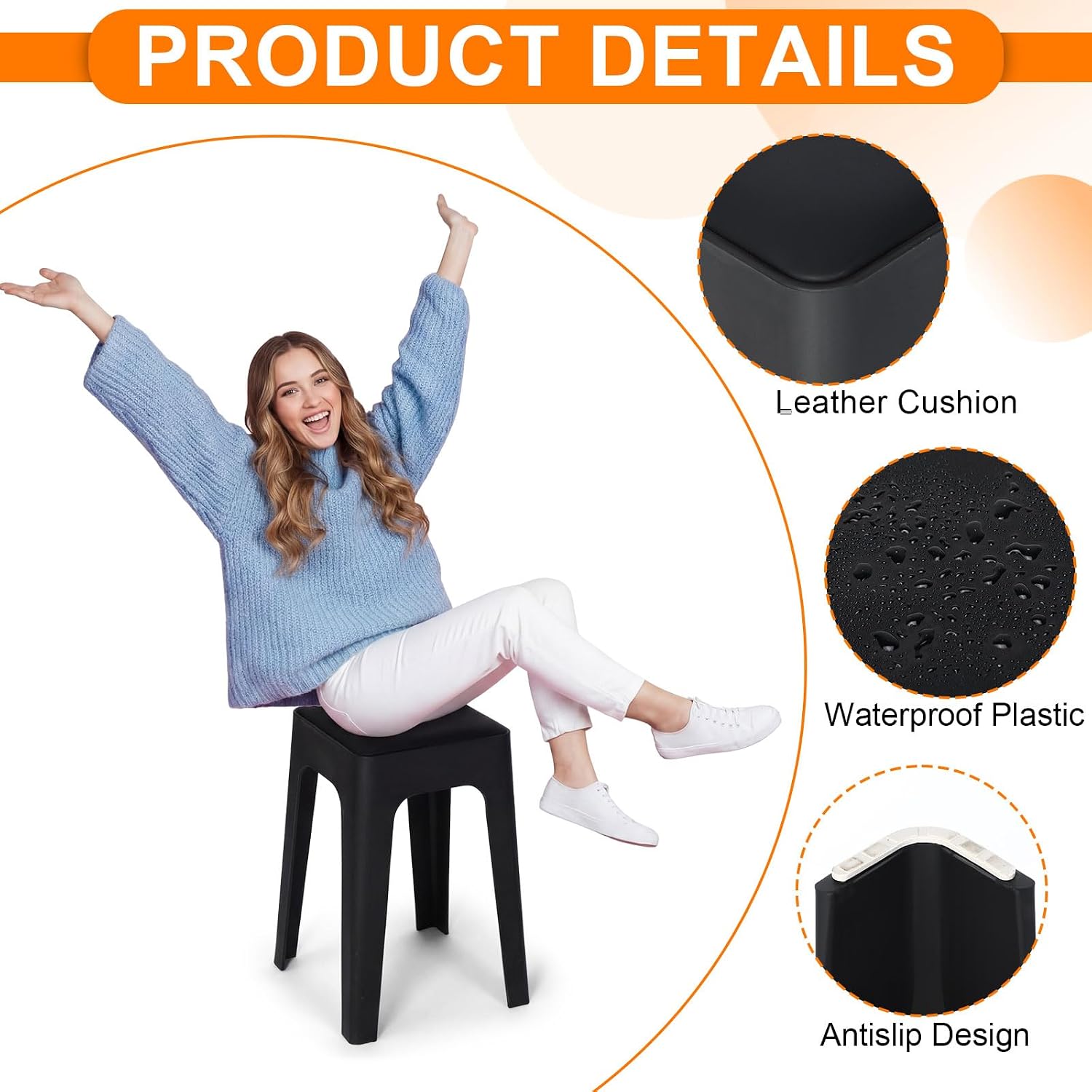 Colorful Stackable Portable Plastic Nesting Stools