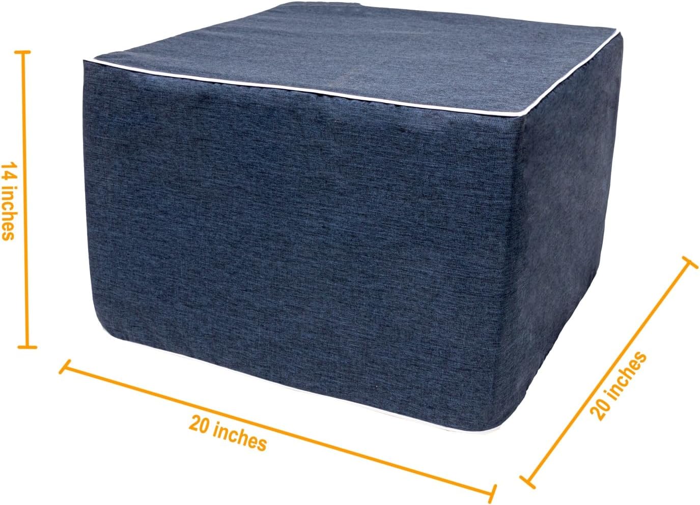 Navy Square Lightweight Patio Outdoor Ottoman