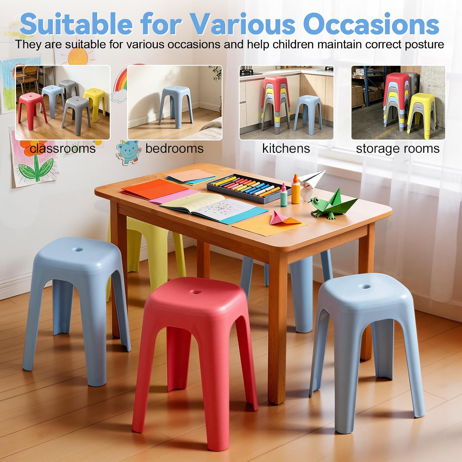 Heavy Duty Stackable Nesting Plastic Stools