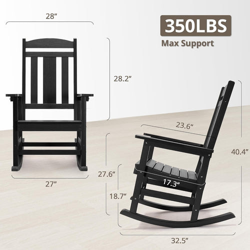 Black Poly Oversized High Back Rocking Chairs