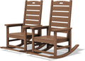 Brown HDPE Oversized Porch Rocking Chairs