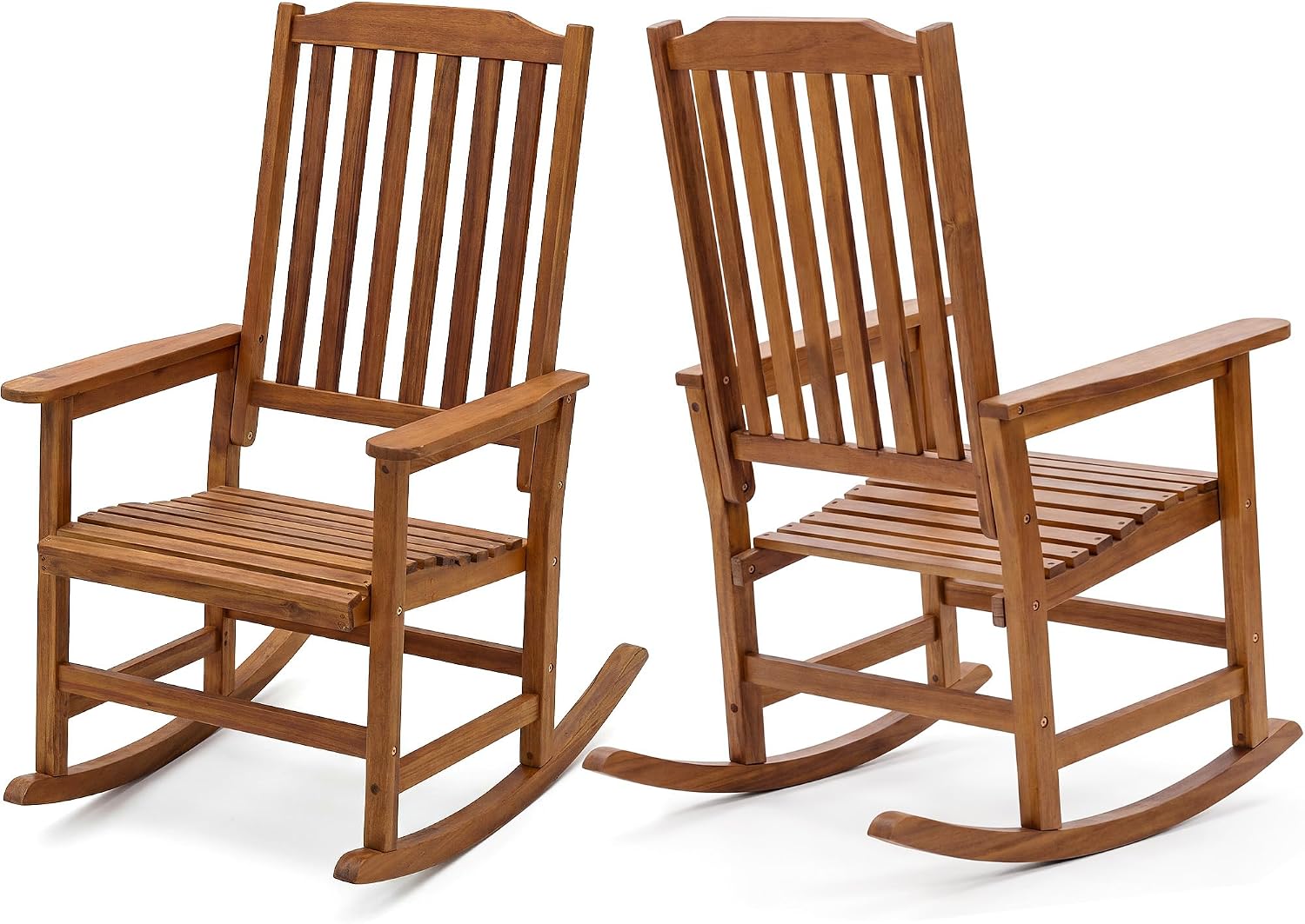 Natural Acacia Wood Outdoor Rocking Chairs