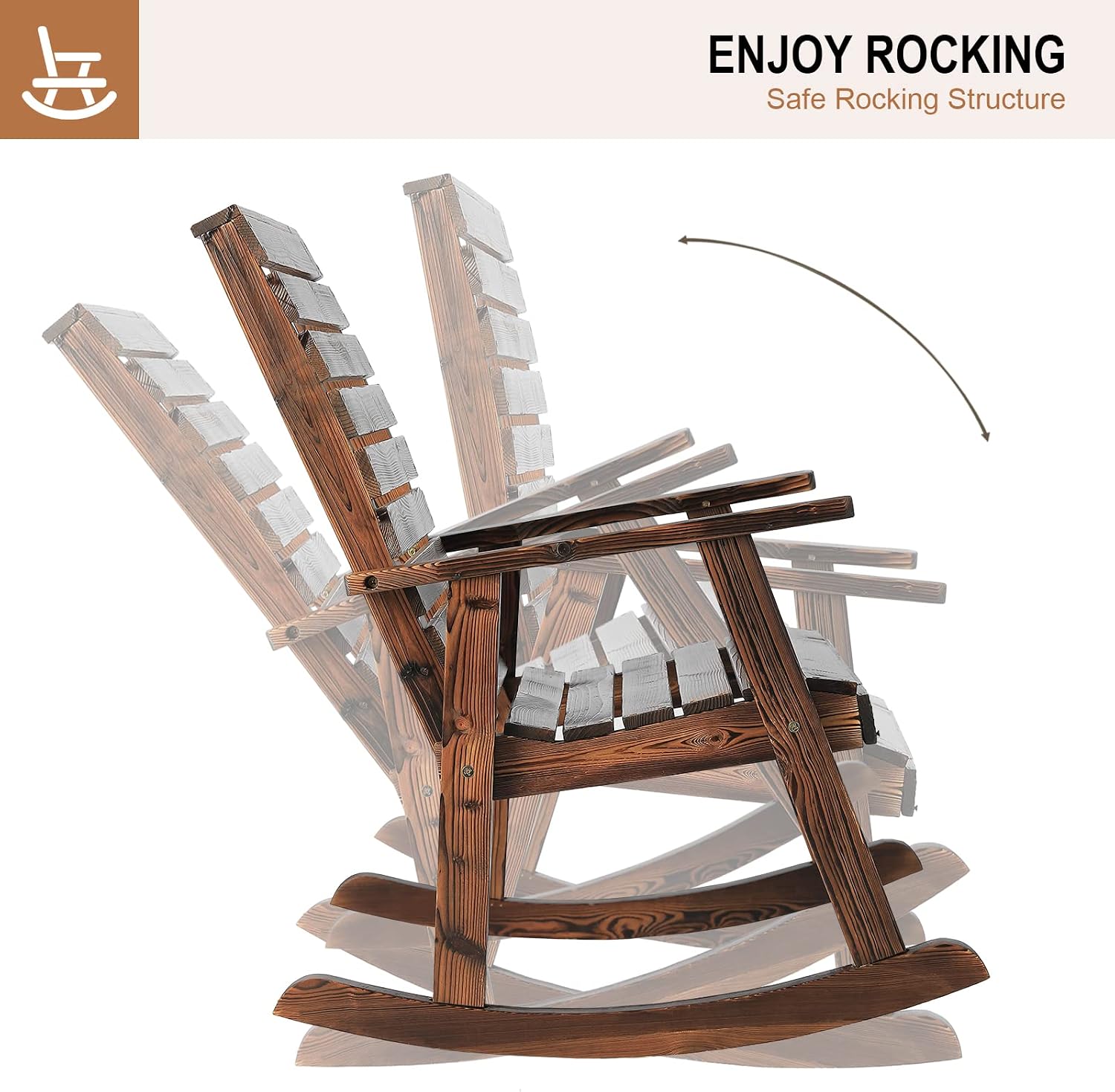 Rustic Wooden Outdoor Rocking Bistro Set