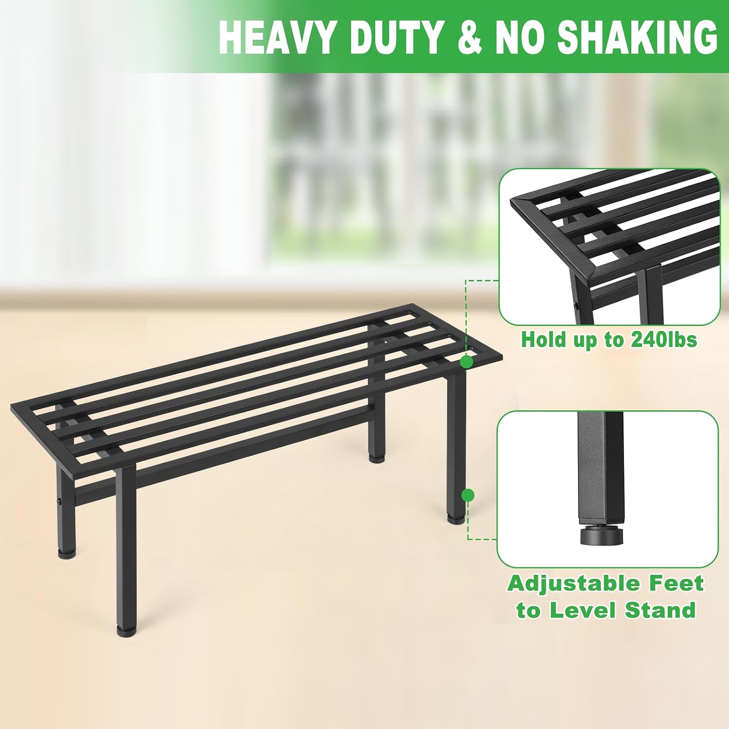 Single Tier Black Metal Heavy Plant Stands