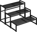 Three Tier Black Metal Outdoor Plant Stand