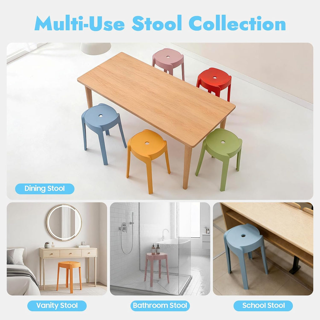Portable Nesting Stackable Plastic Round Stools