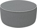 Grey Textured Round Portable Inflatable Ottoman