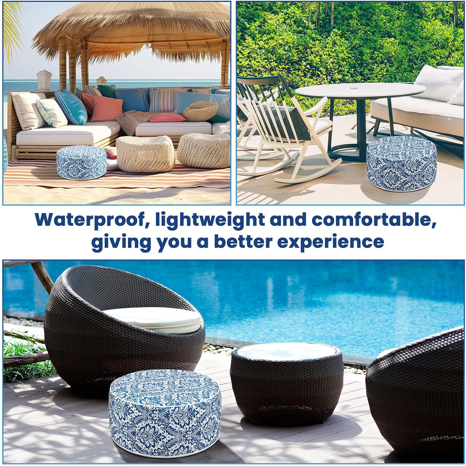 Round Waterproof Portable Inflatable Outdoor Ottomans
