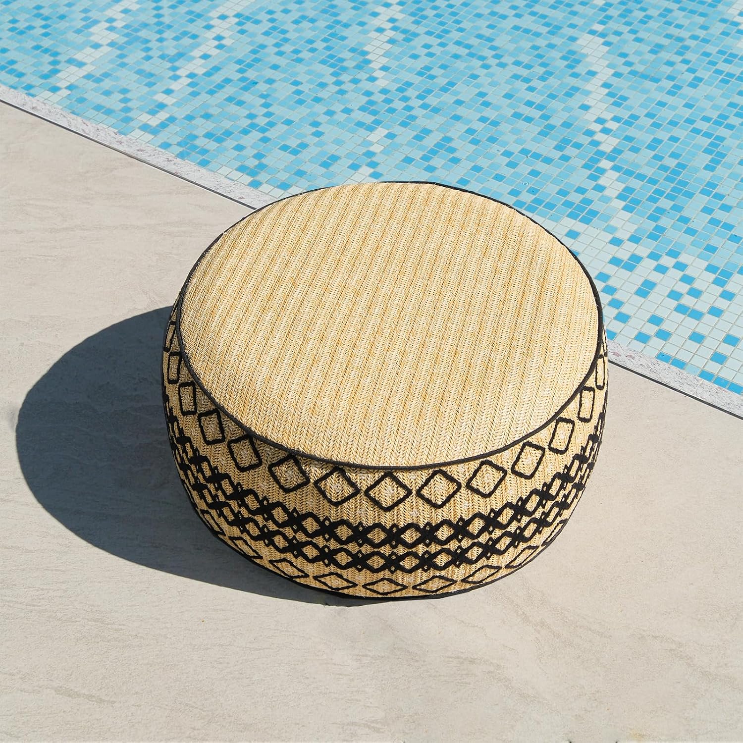 Round Inflatable Handheld Outdoor Ottoman Stool