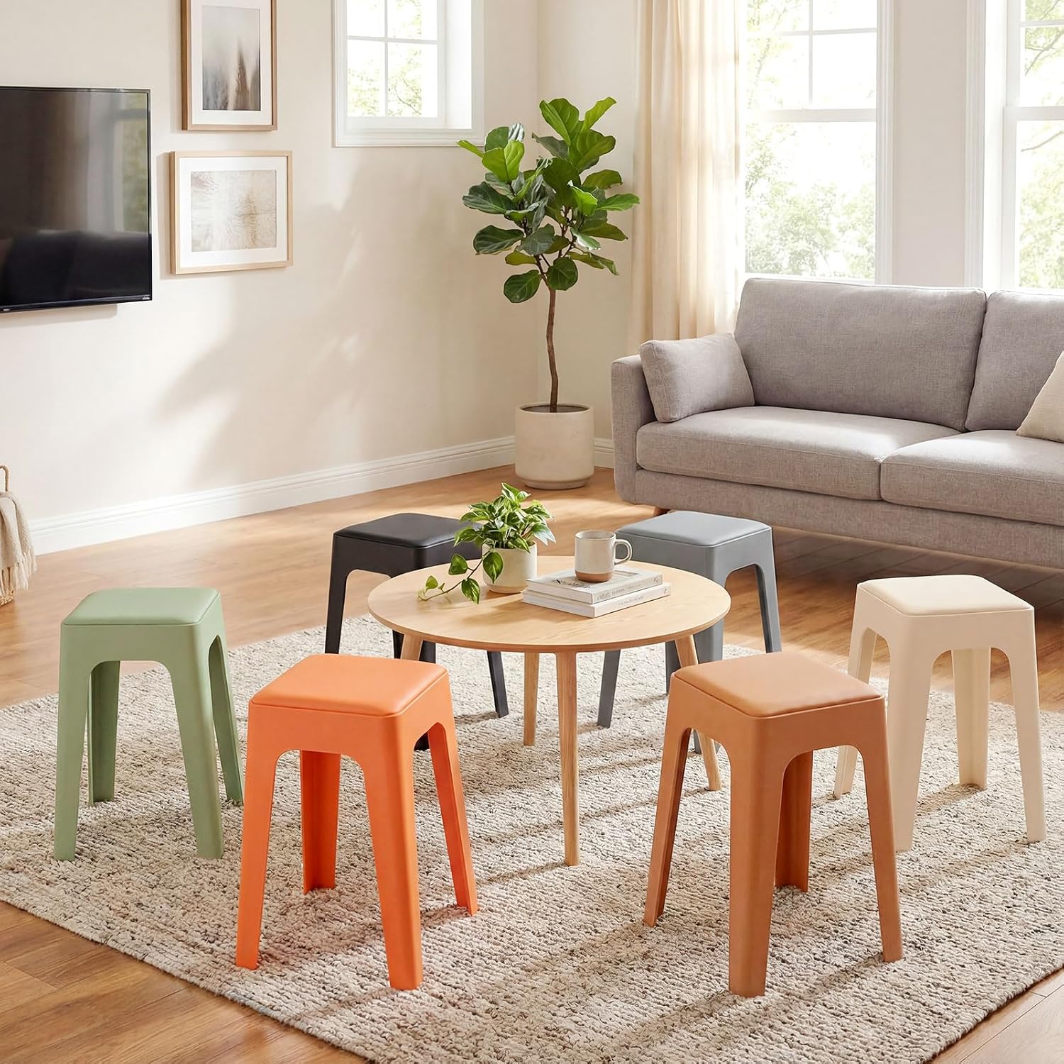 Colorful Stackable Portable Plastic Nesting Stools