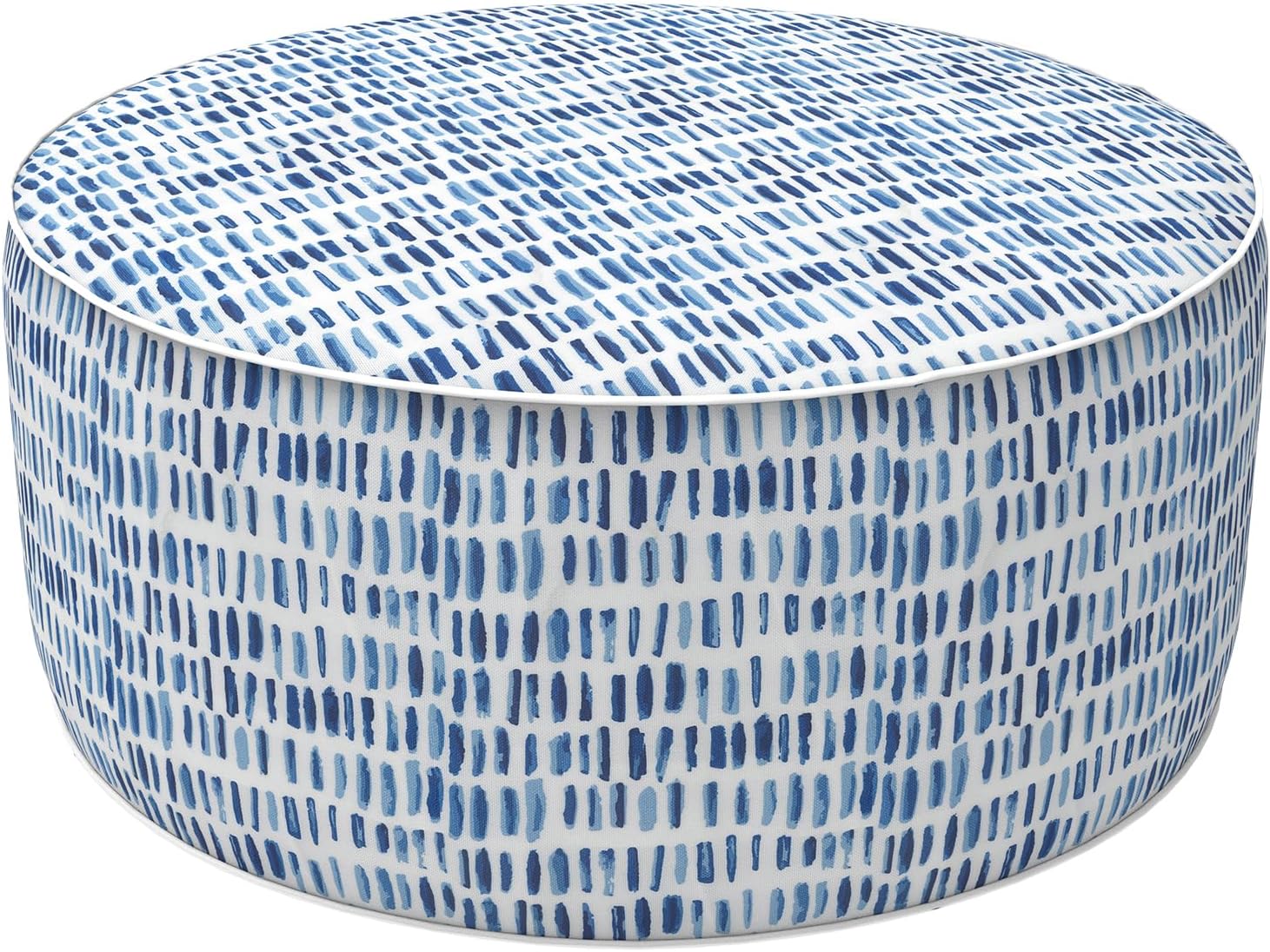 Blue Pebble Round Portable Water Repellent Ottoman