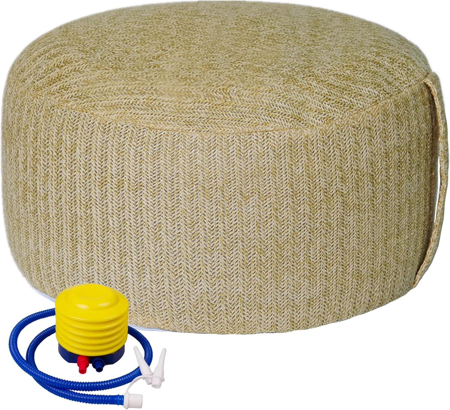 Natural Woven Round Inflatable Portable Ottoman
