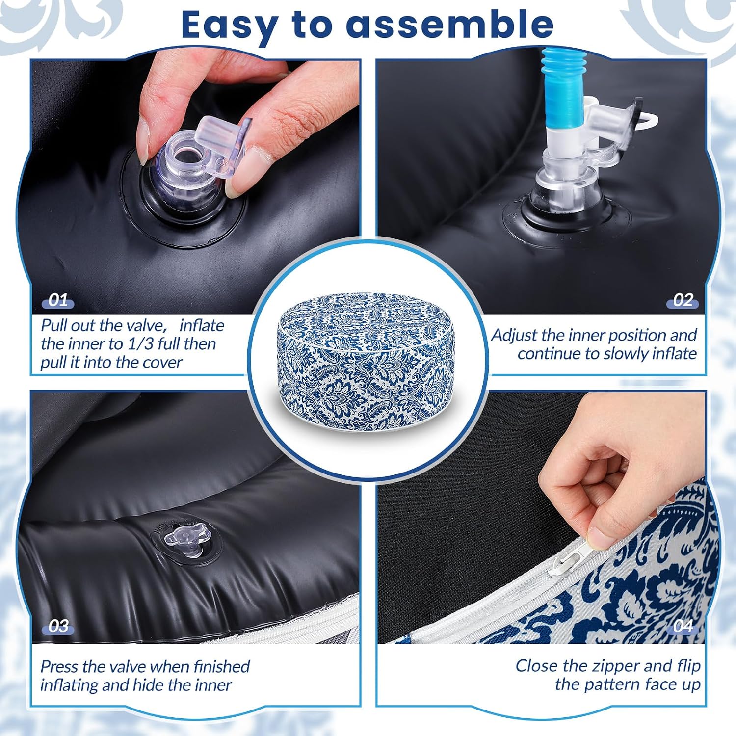 Round Waterproof Portable Inflatable Outdoor Ottomans