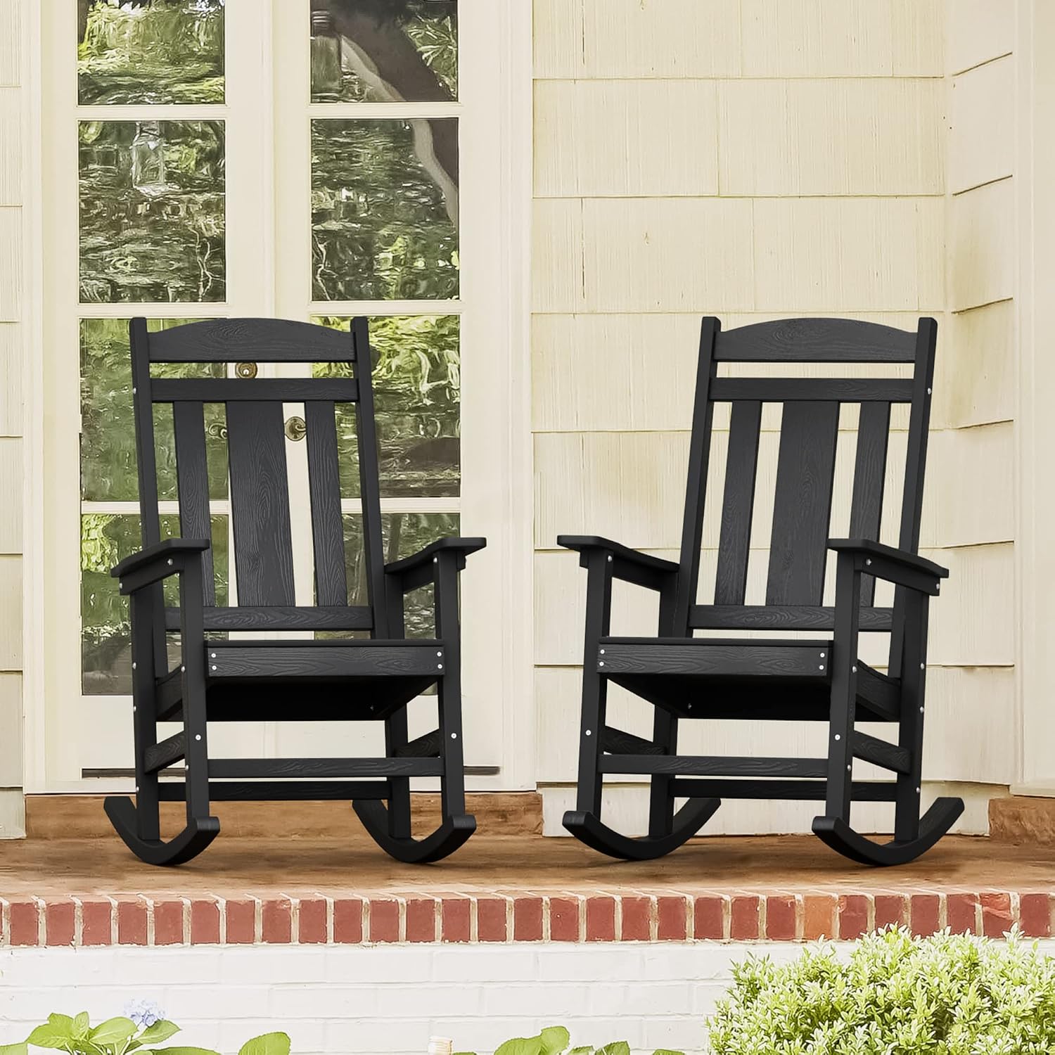 Black Poly Oversized High Back Rocking Chairs