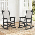 Black HDPE Outdoor Textilene Rocking Chairs