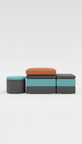 Weather-Resistant Poolside Ottoman, Charcoal