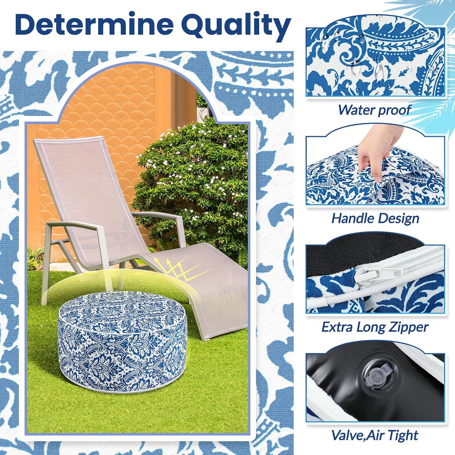 Round Waterproof Portable Inflatable Outdoor Ottomans