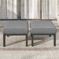 Gray Aluminum Cushioned Patio Outdoor Ottomans