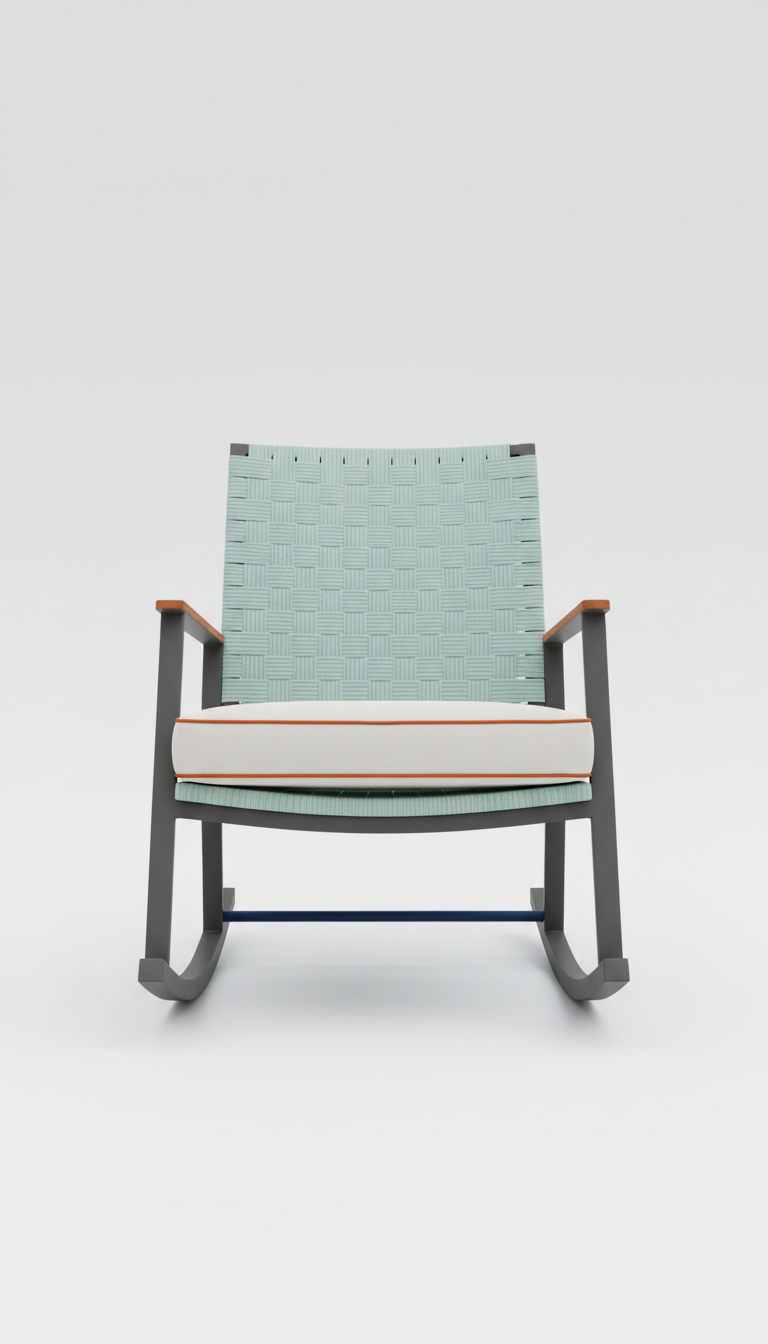 Modern Porch Rocking Chair with Wide Seat